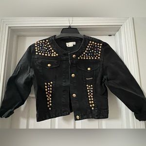 Black rhinestone jean jacket